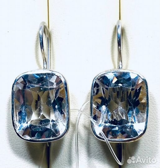 Серьги. Серебро. Горный хрусталь