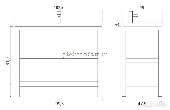 Creto Provence тумба напольная Venge 100, 9-1118V