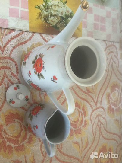 Кофейник и соусник. Полонский фарфоровый завод