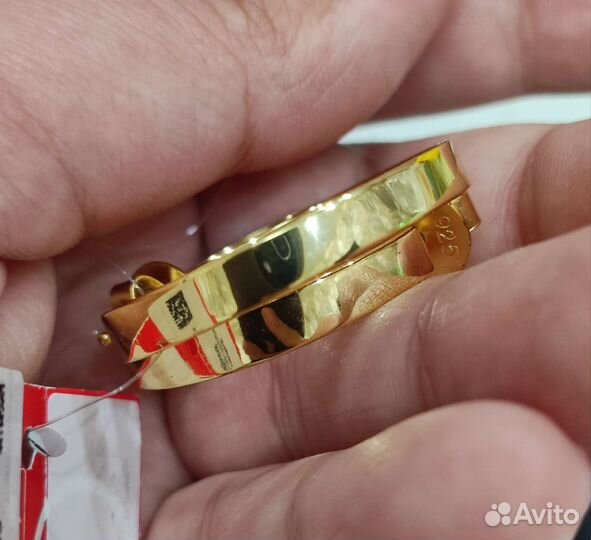 Серьги серебряные 925 позолоченные