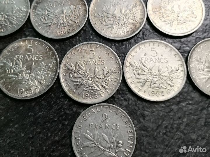 Серебряные монеты франции