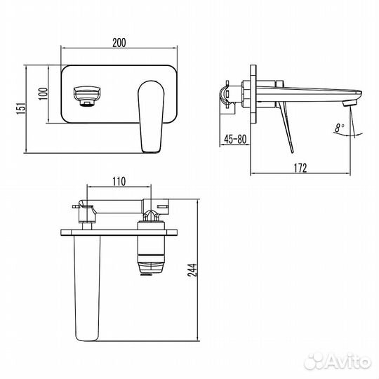 Смеситель для раковины Lemark Bronx LM3726GM графит