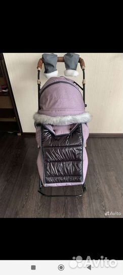 Детские санки коляска с колесами