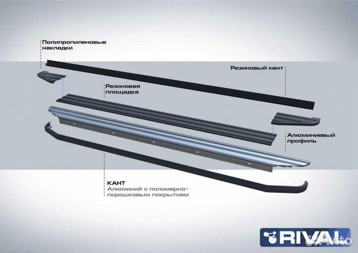 Пороги-подножки Mitsubishi ASX 2010-2017-н.в. Prem