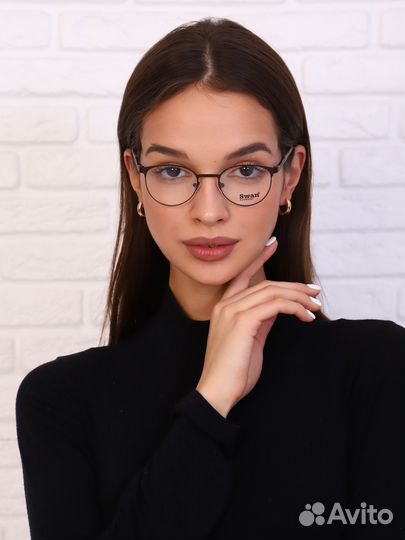 Оправа для очков круглая женская коричневая