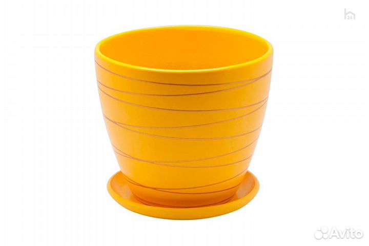 Горшок для цветов керамический с подставкой 1,4 л