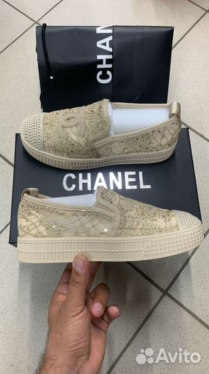 Слипоны женские Chanel кеды premium