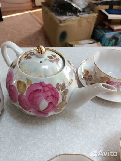 Чайный сервиз Дулево Тонкий Фарфор (не полный)