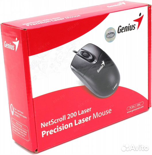 Мышь Genius NetScroll 200 Laser Black USB 1600dpi