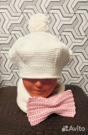 Шапки, варежки, манишки вязаные по индивидуальному