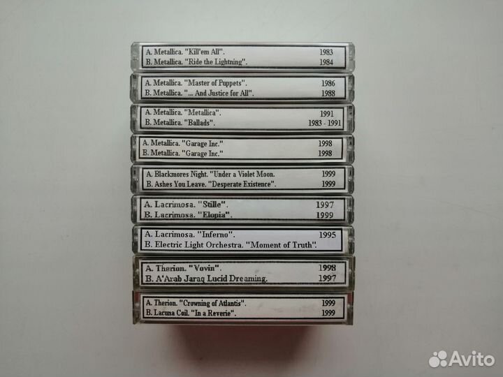 Кассеты с записями рок, метал, ELO