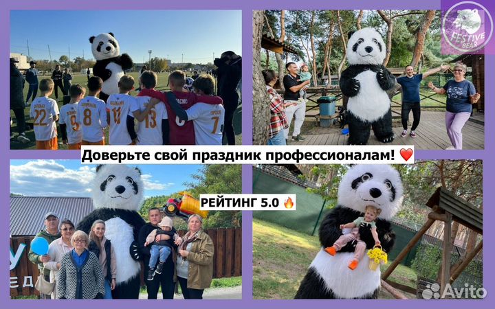 Панда поздравление/ Ростовая кукла панда/Аниматор