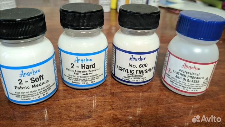 Краски angelus +добавки soft hard finisher 600