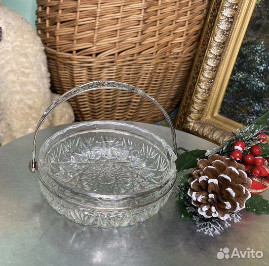 Салатник кобальтовое стекло