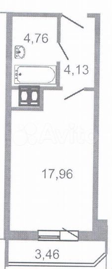 Квартира-студия, 26,9 м², 12/12 эт.