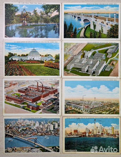 Старинные открытки г.Детройт. США