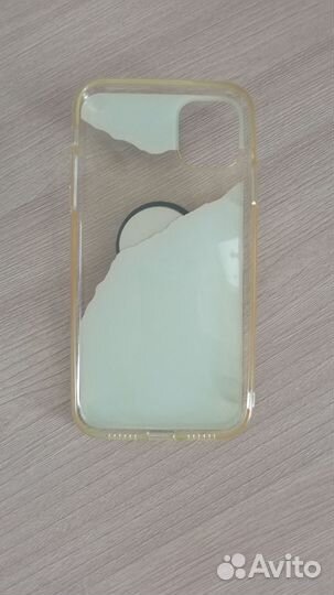 Чехол на iPhone 11 прозрачно леденой с поп сокетом