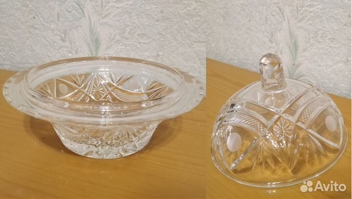 Хрустальные ладьи и конфетницы с крышками, СССР