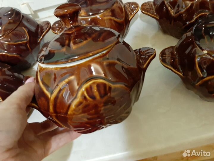 Набор глиняных горшочков