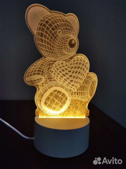 Ночник 3D мишка