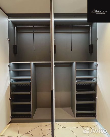 Шкаф распашной с фрезерованными фасадами