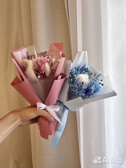 Мини букеты из сухоцветов на 1 сентября