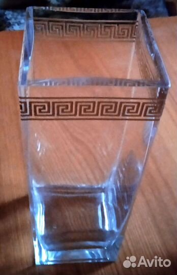 Ваза,30 см/хрусталь/орнамент/позолота Италия