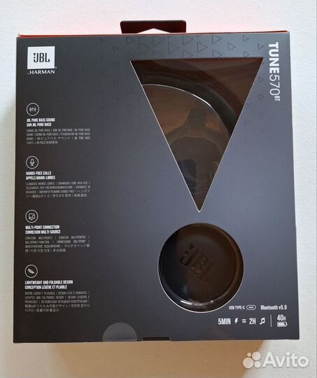 Беспроводные наушники JBL T570 Tune чёрные новые