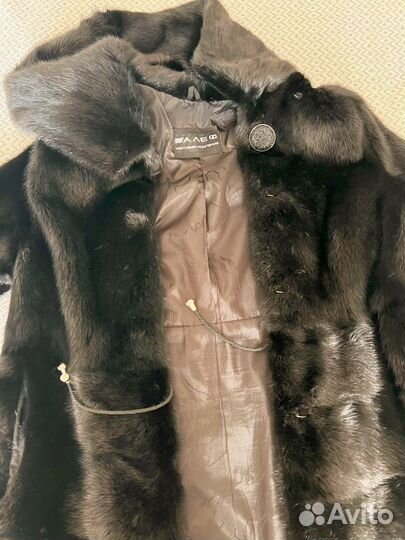 Норковая шуба с капюшоном