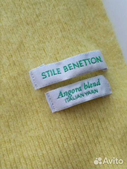 Benetton жёлтый шарф ангора, Италия