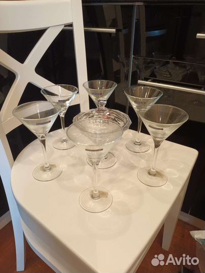 Бокалы под Martini 6шт и конфетница