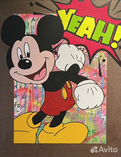 Картина в рамке Микки Маус Поп Арт Мультфильм
