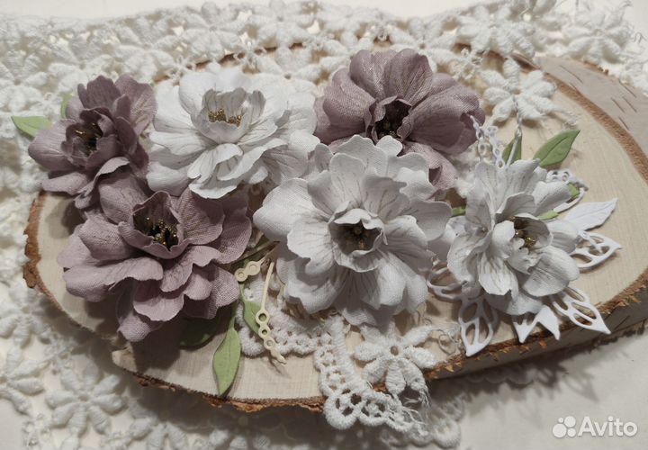 Цветы для Скрапбукинга из ткани