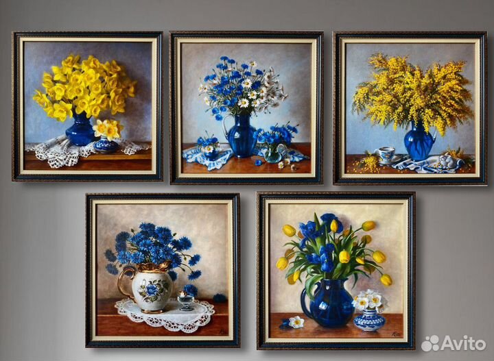 Картина на холсте в раме 46х46 см