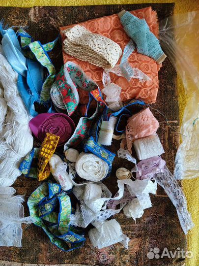 Нитки хб для вязания и тесьма