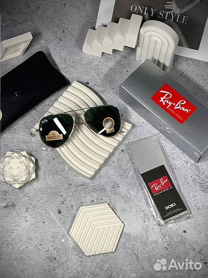 Очки Ray Ban Aviator золотые