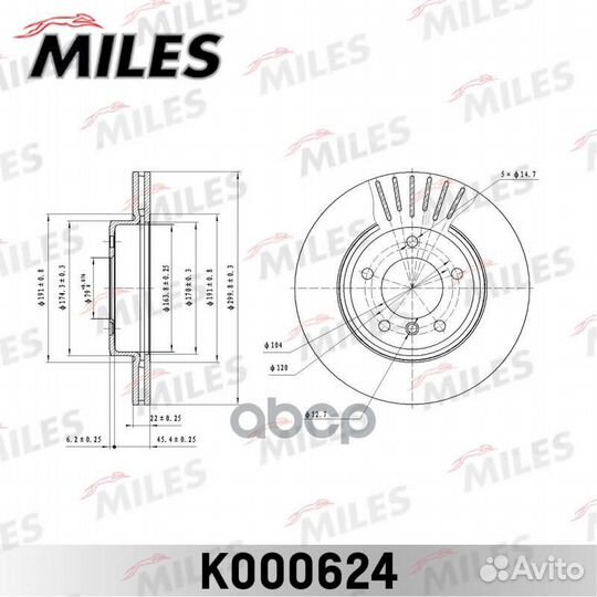 Диск тормозной BMW 3 E46 318-328 98/Z4 2.5-3.0