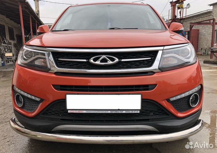 Защита переднего бампера Chery Tiggo радиус