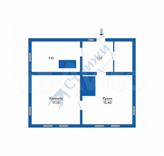 Дом 53 м² на участке 11 сот.