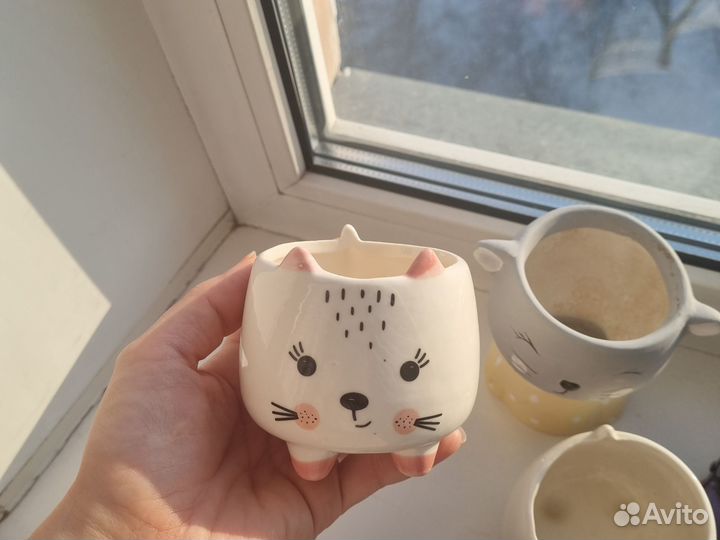 Милые горшки для цветов