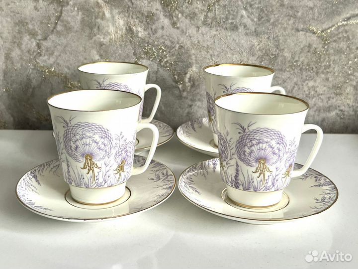 Кофейные пары лфз, чашки, блюдца. Фарфор СССР