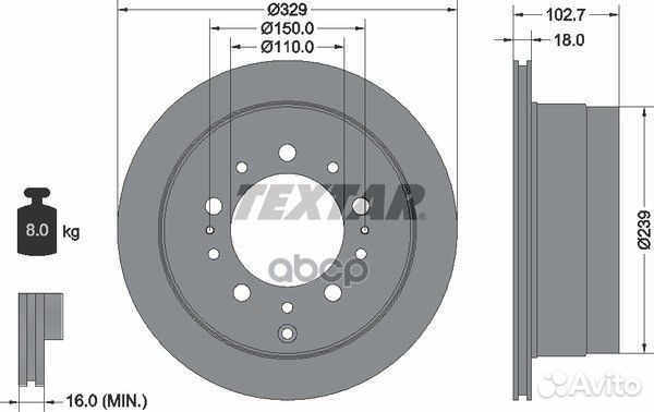 Диск тормозной с покрытием PRO зад прав/лев