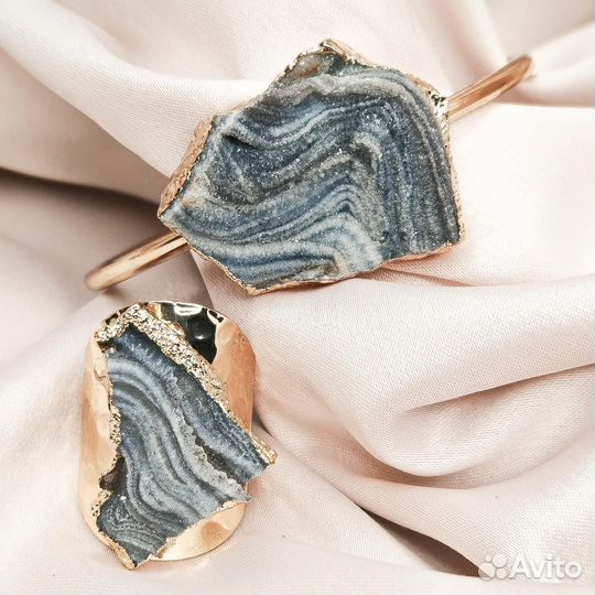 Комплект украшений с агатом