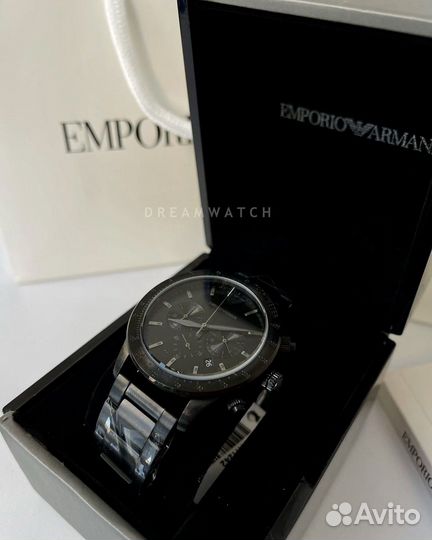 Черные мужские часы Emporio Armani оригинал, новые