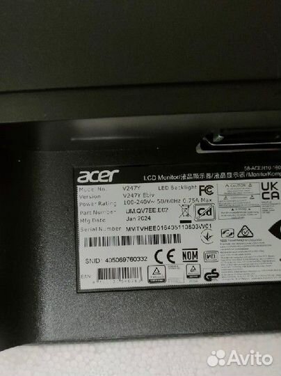 Монитор 24 дюйма acer