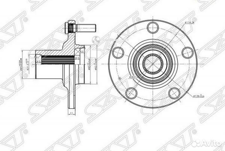 Ступица колеса Toyota Camry Harrier HighLander klufer 01- ST4350228090