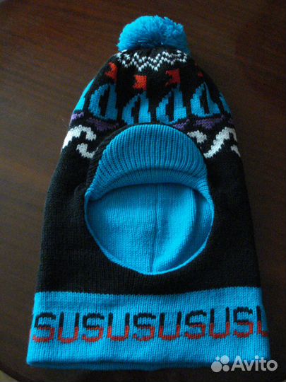 Теплая шапка-шлем трик.двойной р-р 40-44