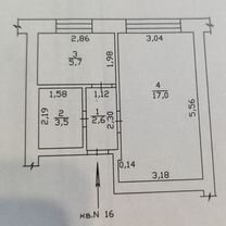 1-к. квартира, 28,8 м², 1/2 эт.