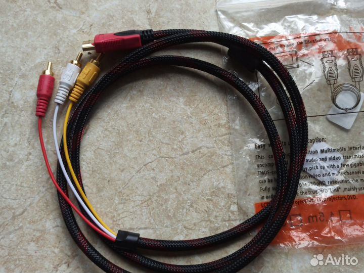 Кабель hdmi и тюльпан