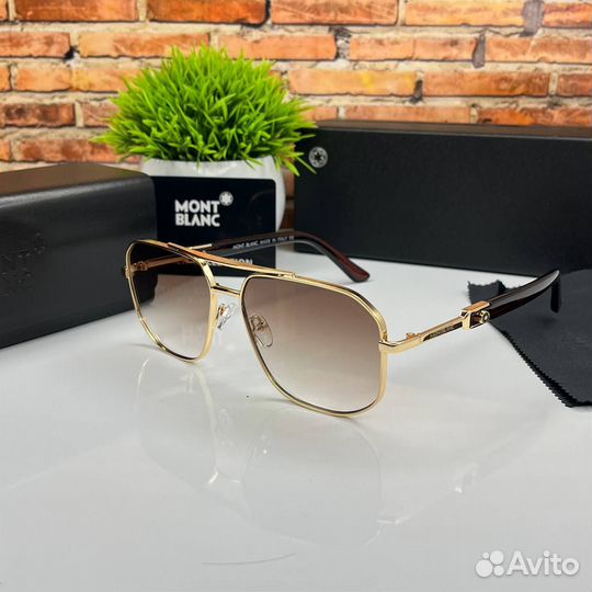 Солнцезащитные очки мужские montblanc:коричневый